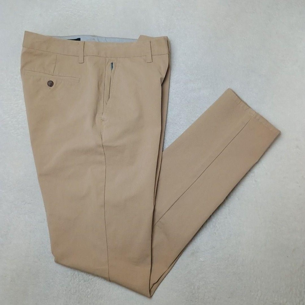 Bonobos Pants Men 32x34 Beige Slim Taper Chino Stretch Cotton Spandex Work